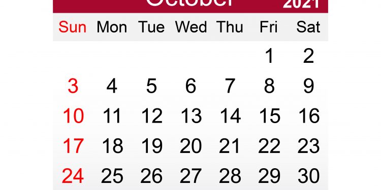 october 2021 calendar